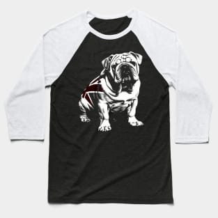 British Bulldog Union Jack Illustration - Patriotic Dog Design Baseball T-Shirt